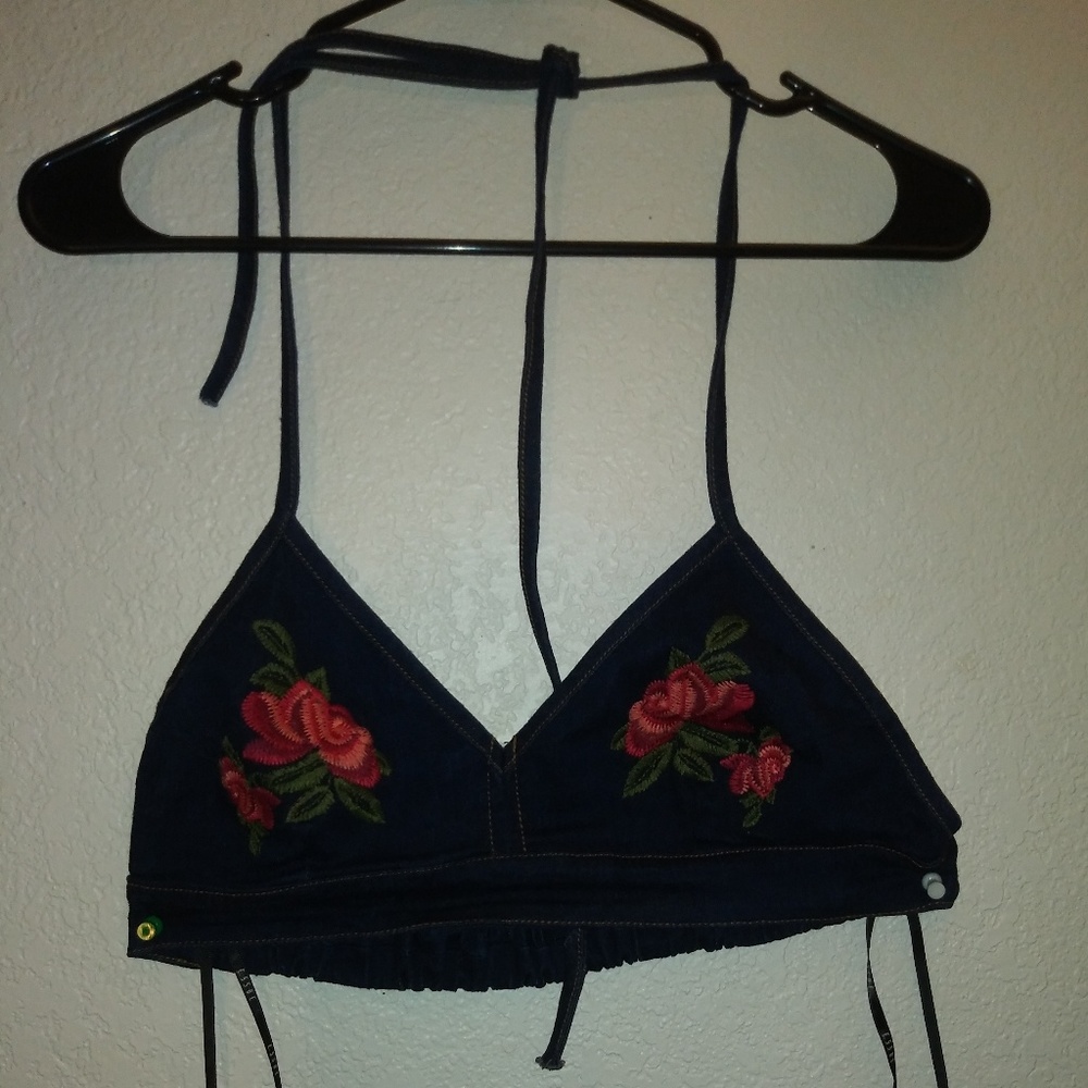 New! Jean (rose pattern) Bralette